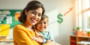 Oklahoma schools offer free child care to retain teachers.png AI generated image using Flux AI