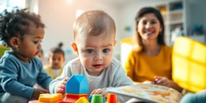 AI-generated image illustrating the topic: Early Childhood Language Acquisition — created with Flux AI.